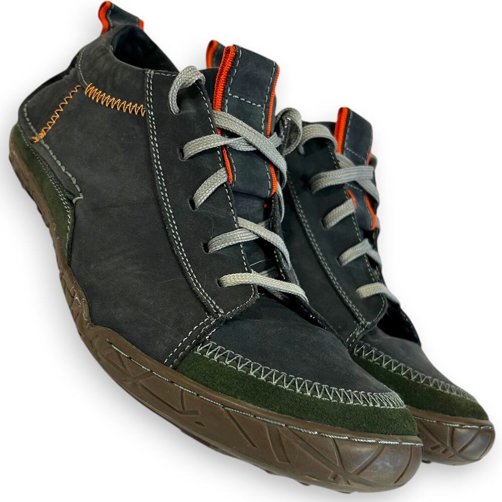 Muk Luks Mens 10 Cory Casual Shoes Green Orange Leather Upper